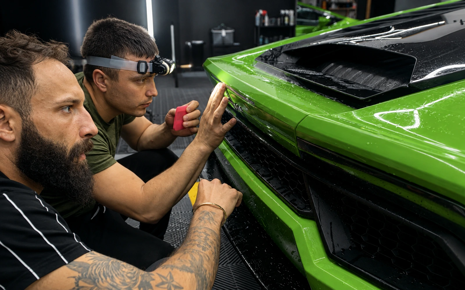 CarDetail Lab PPF installation on a Lamborghini in Dublin.