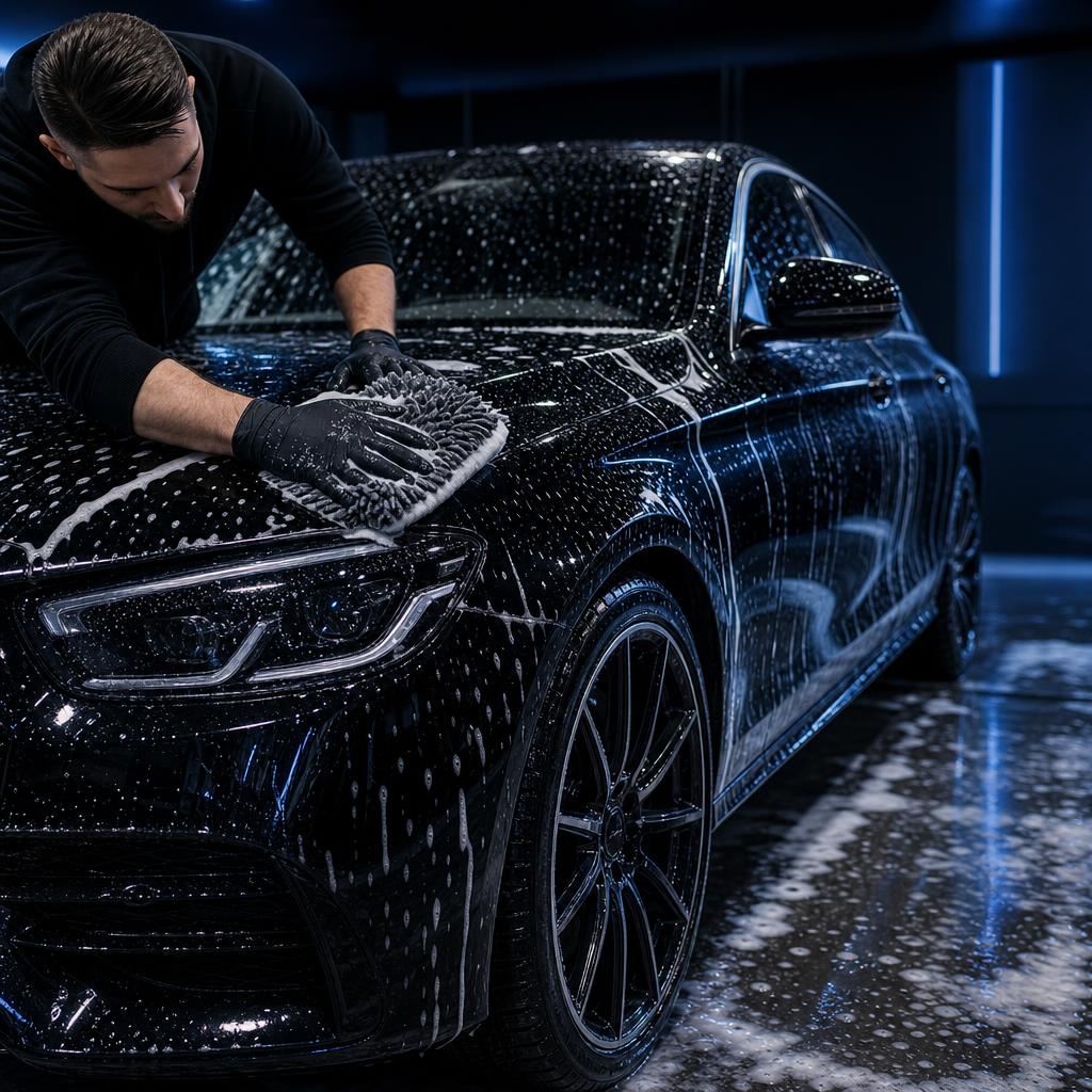 Premium hand car wash in Dublin with controlled snow foam and glossy paintwork